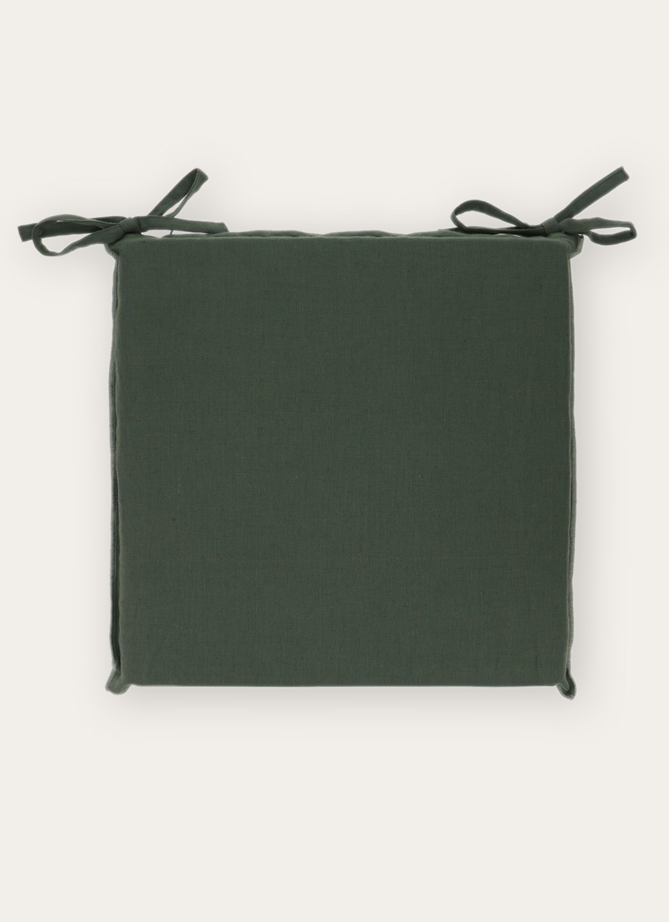GALETTE DE CHAISE DÉHOUSSABLE COTON/LIN THYM/SAUGE