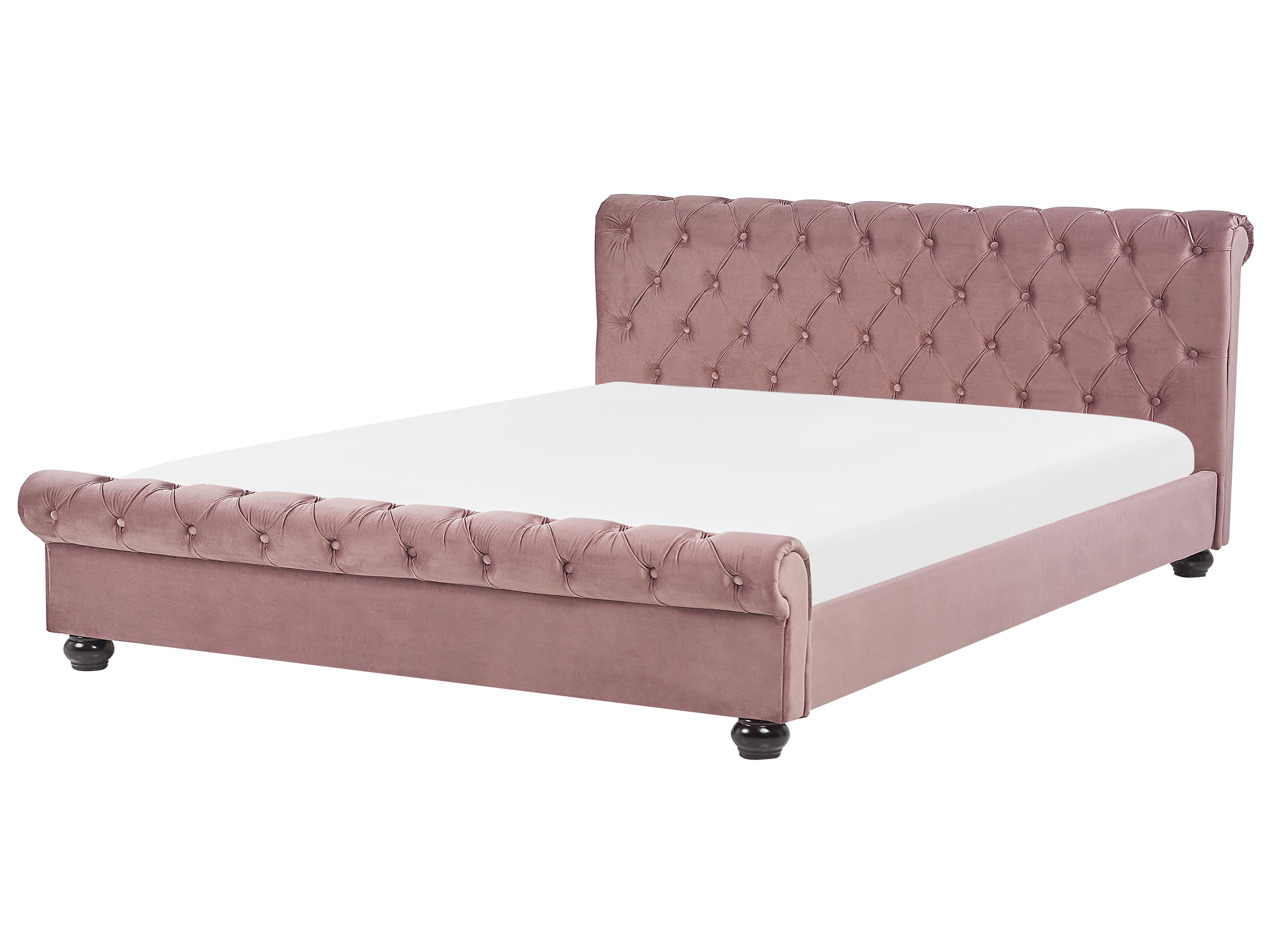 Bed Velvet AVALLON 180 x 200 cm (EU Super King) Pink