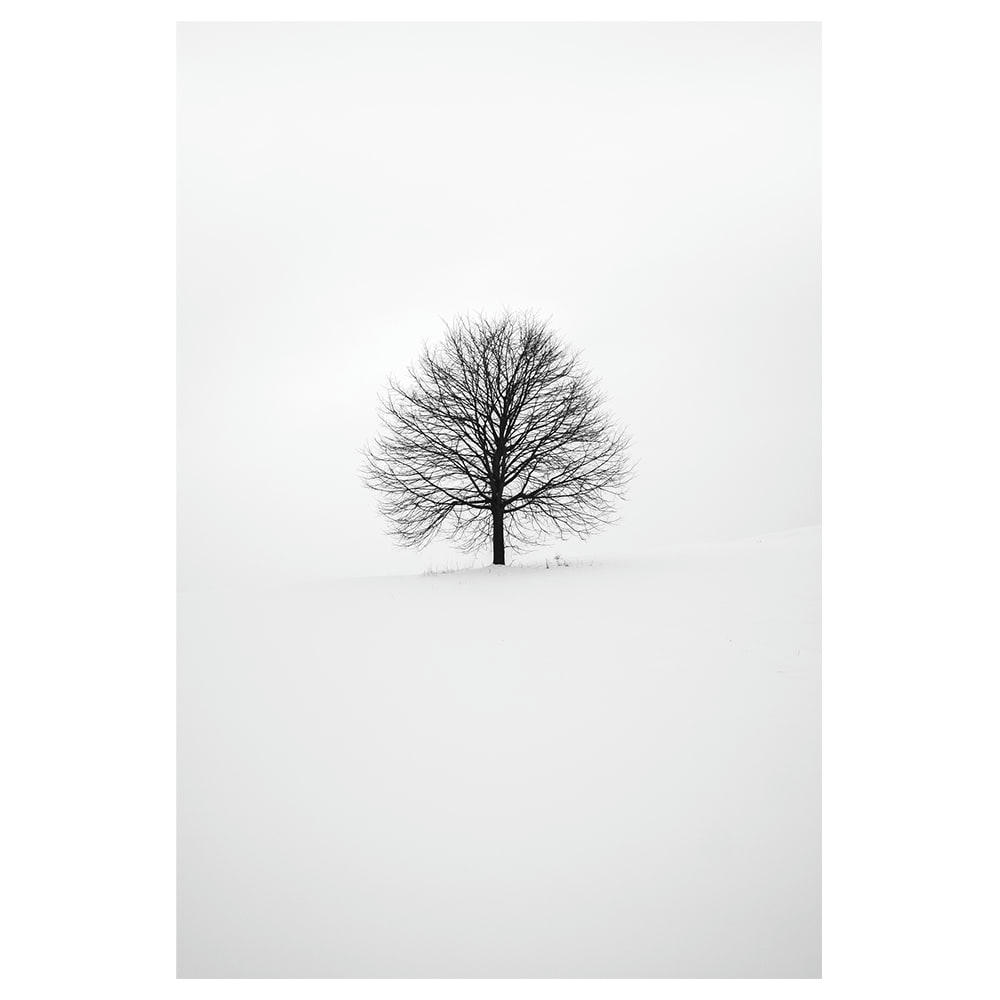 - Tableau impression sur toile hiver blanc 60x90cm