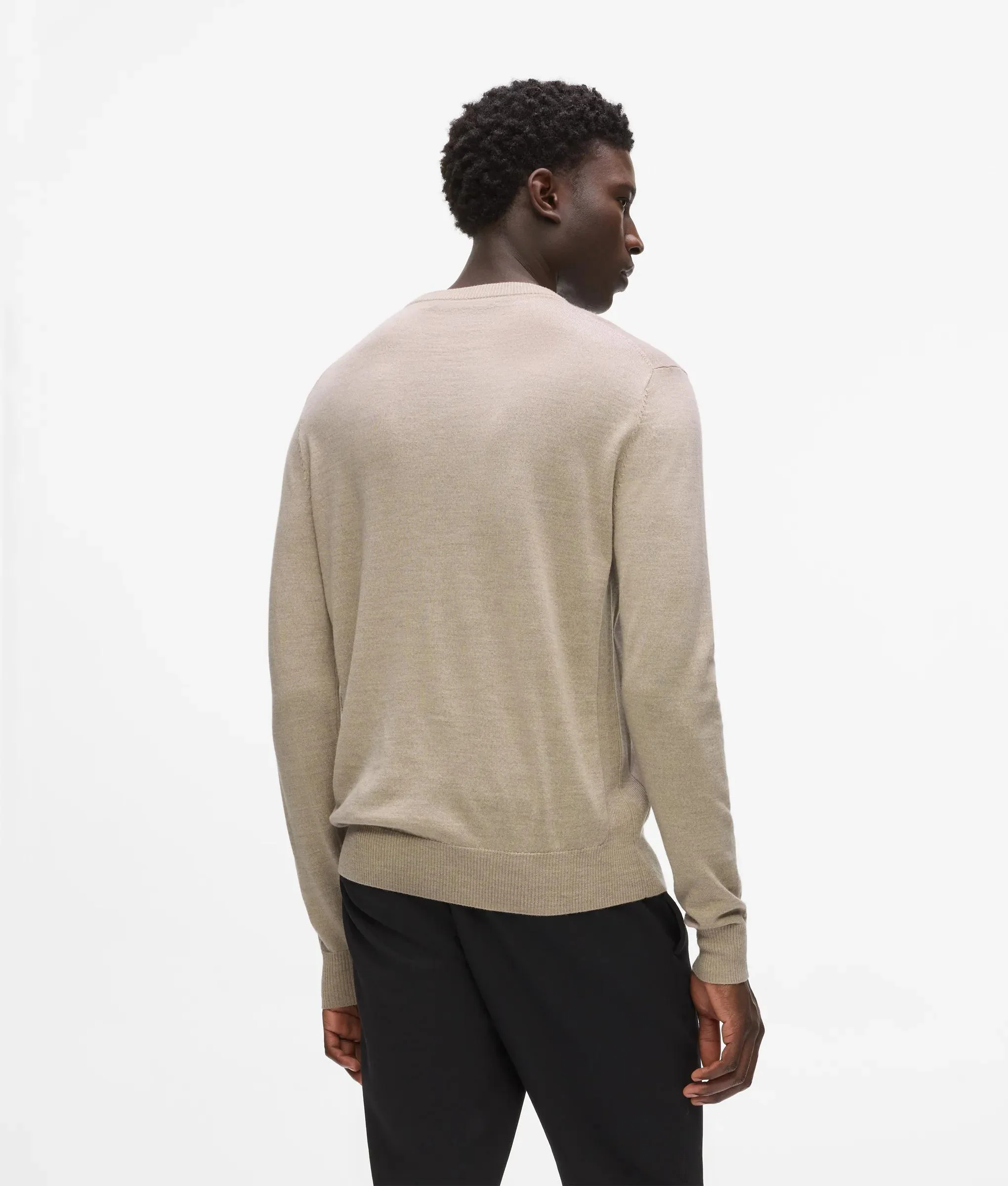 Pull à col rond en laine mérinos
