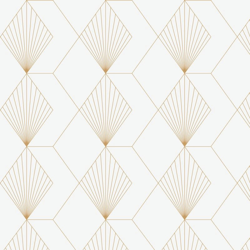 SCARLETT - Crédence cuisine Fond de hotte ALU L60xH70cm Or Doré Géométrique