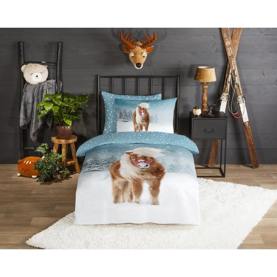 Good Morning Goodmorning Flanellen Dekbedovertrek Shetlandpony