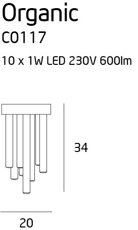 Lampa sufitowa ORGANIC chromowana LED 10W biały ciepły 600lm IP20 Maxlight