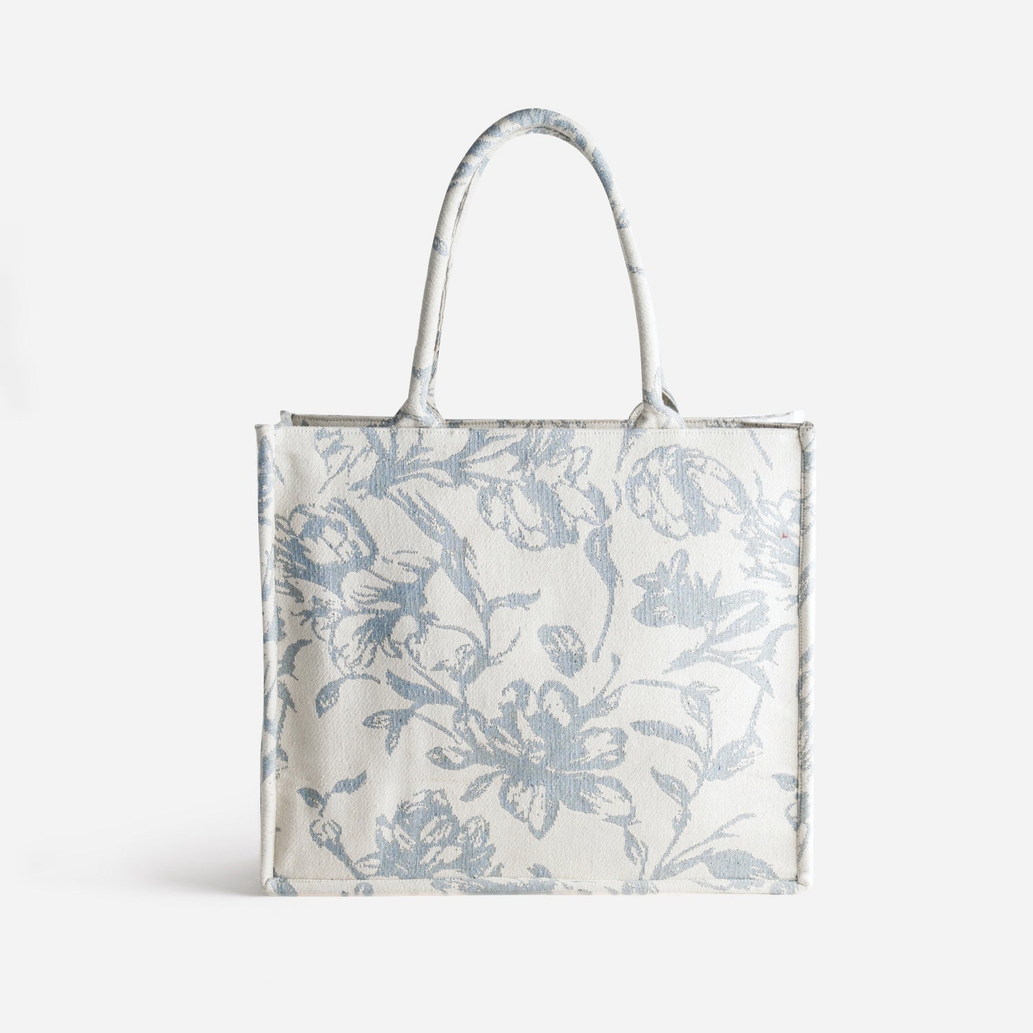 Sac cabas TEXTO beige jacquard motif floral