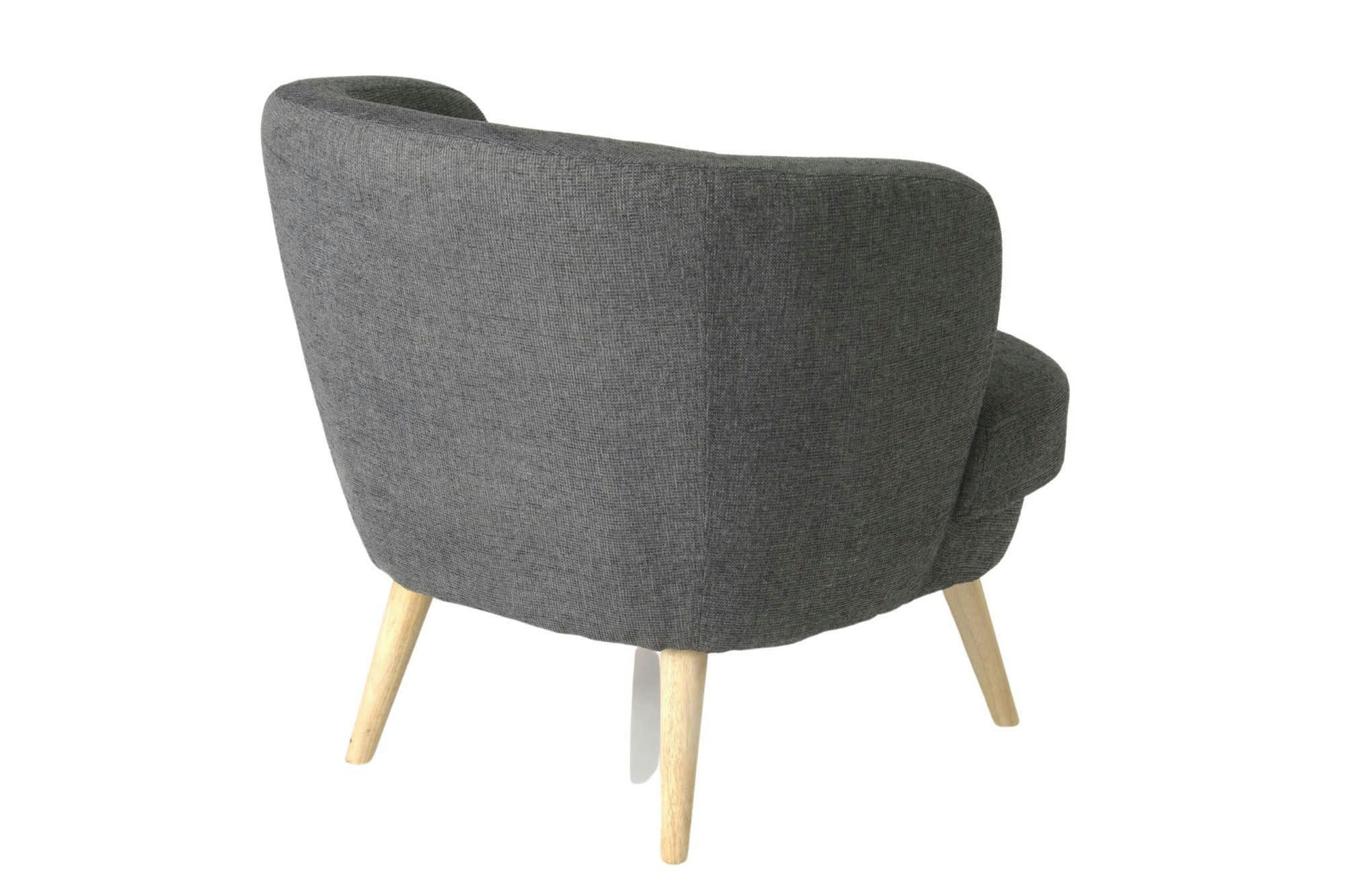 DAGOBERT - Fauteuil en tissu et pieds en bois clair