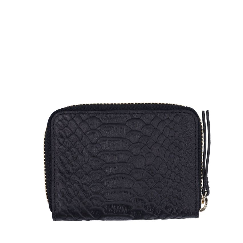 Manfield Zwarte leren portemonnee