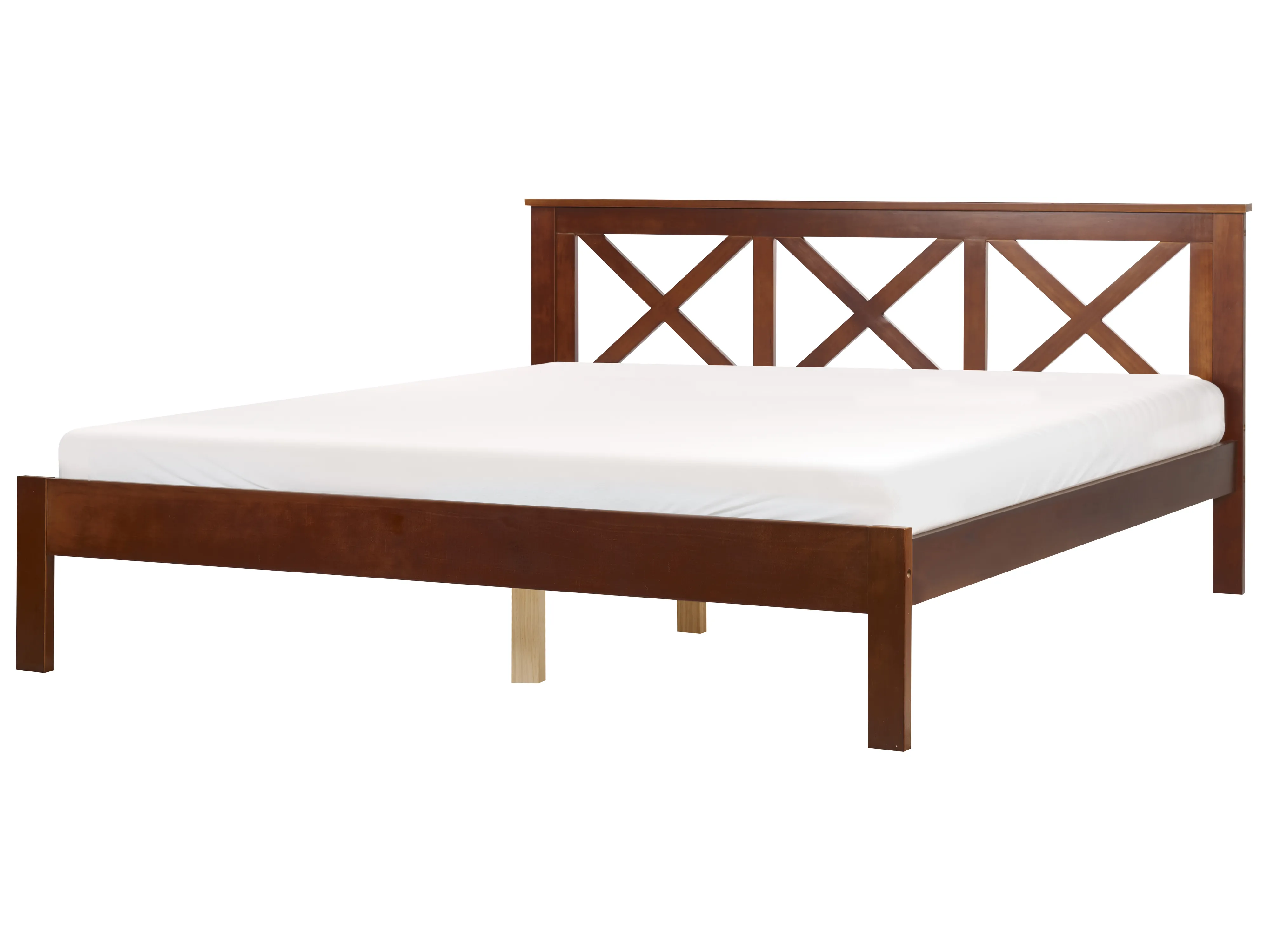 Bed Pine Wood TANNAY 180 x 200 cm (EU Super King) Dark Brown