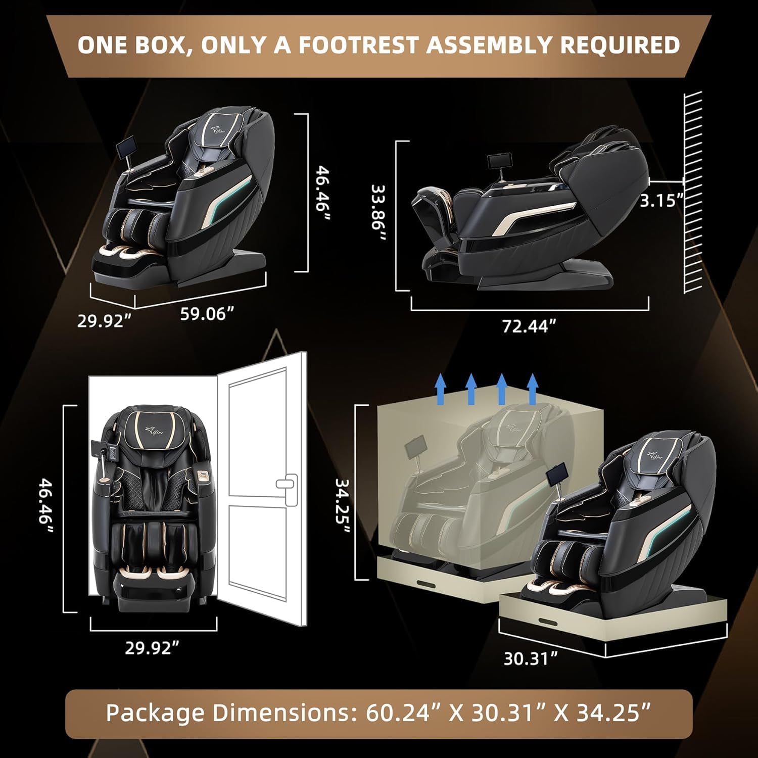 Alfine A66 4D Full Body Massage Chair – Made in The U.S.A. with U.S. & Imported Material, SL Track, Yoga Stretch, Zero Gravity, AI Voice Control, Heating, Automatic Footrest