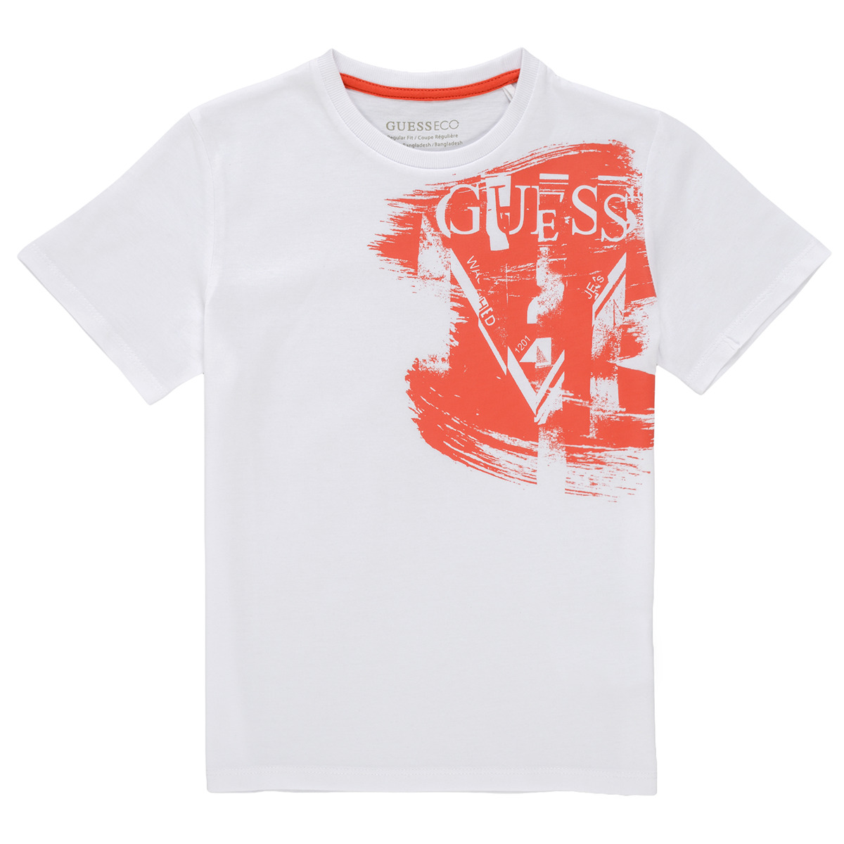 Guess - SS T-SHIRT - White / Orange