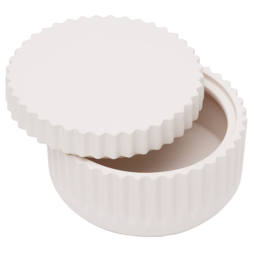 Porte-savon plastique rose effet rainuré Ø7,5xH9,5cm