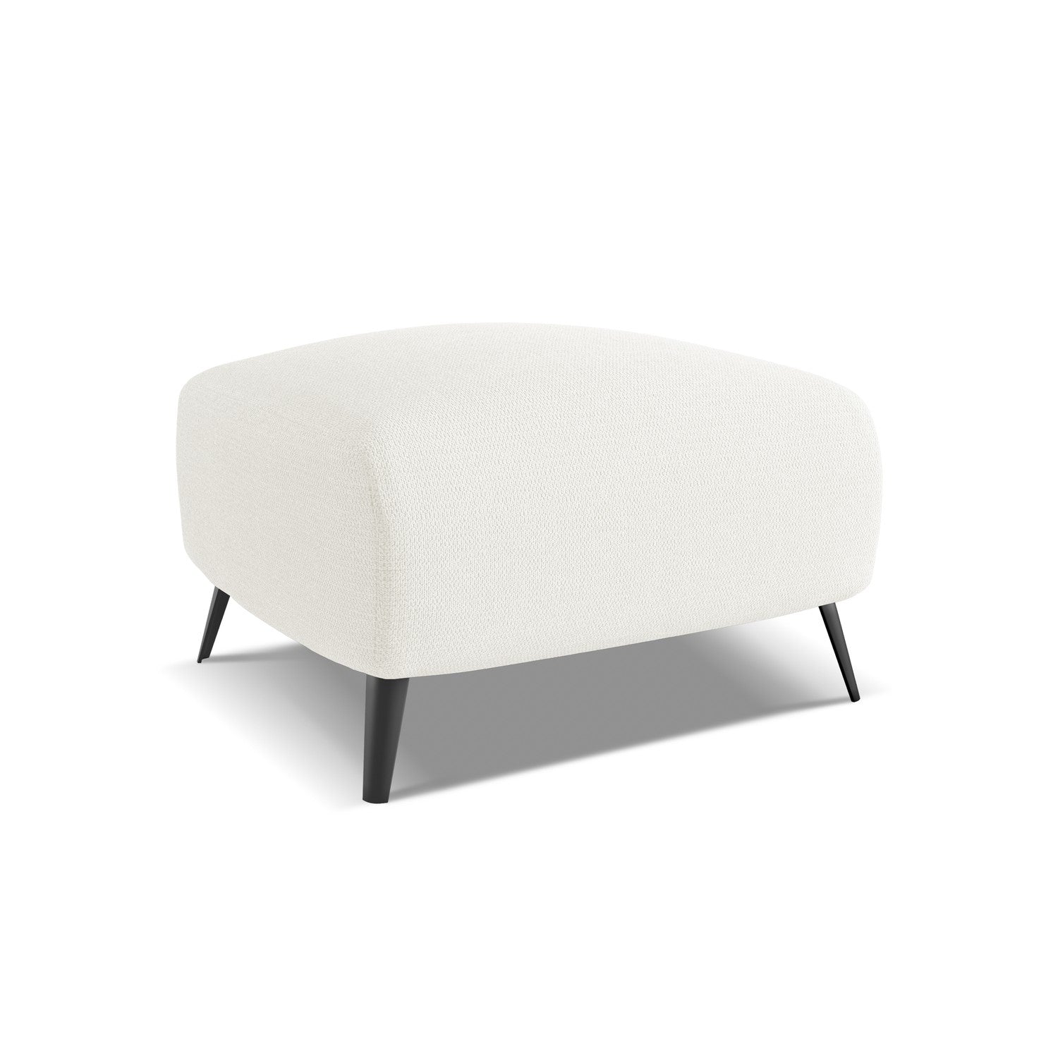 LaMiaSofa Poef Genova - chenille stof - wit - 65x65x44