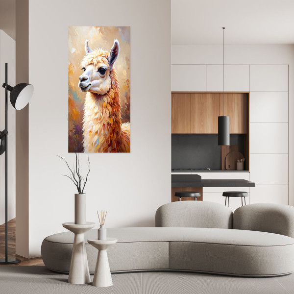 Plakat samoprzylepny do salonu sypialni Feeby Lama Zwierzę 40x80
