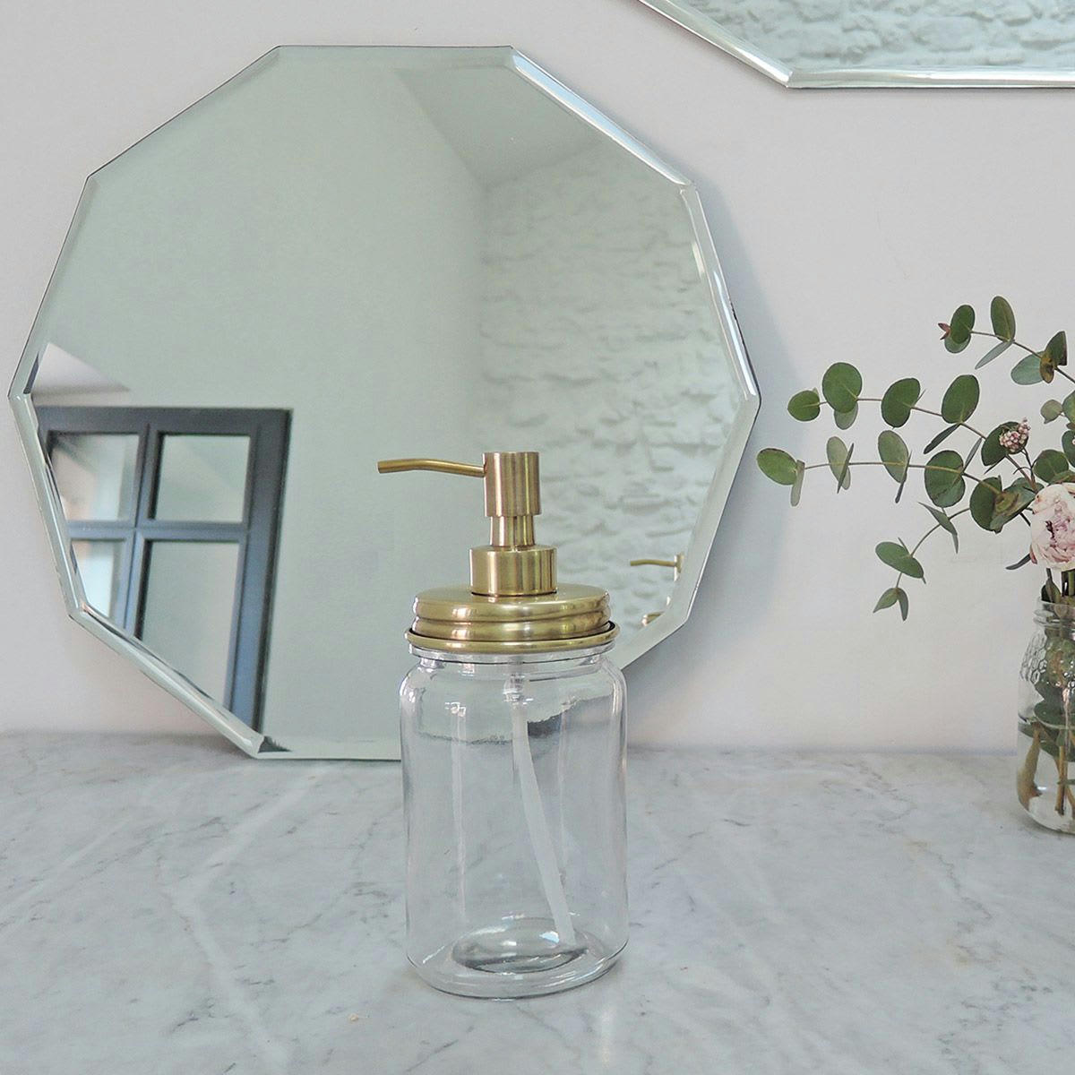 CHAUMONT - Distributeur savon verre et laiton