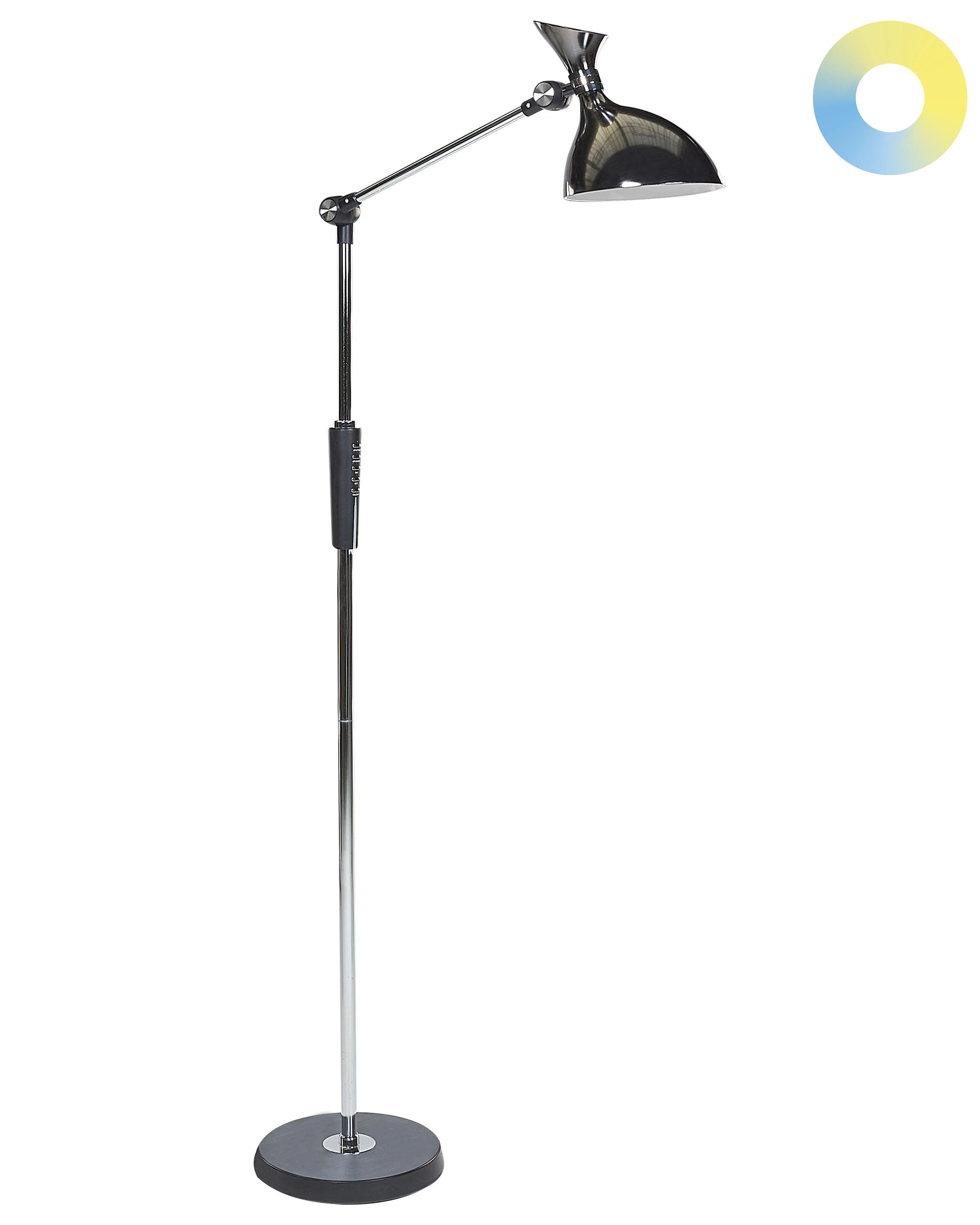 LED Floor Lamp ANDROMEDA with Dimmer Metal Silver