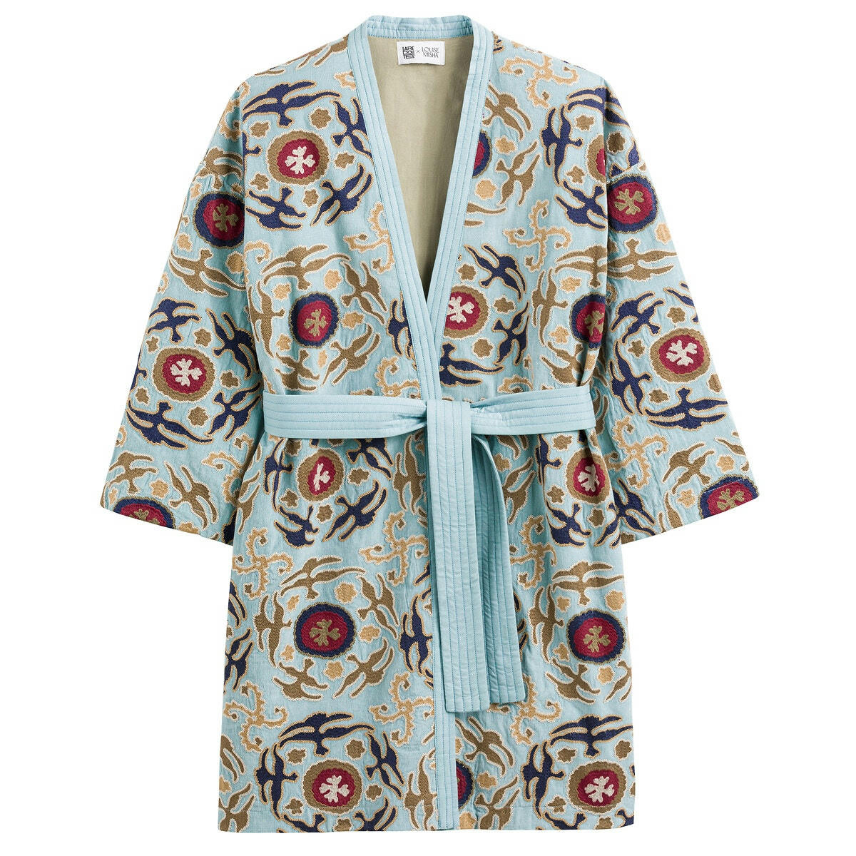 Veste kimono en velours brodé