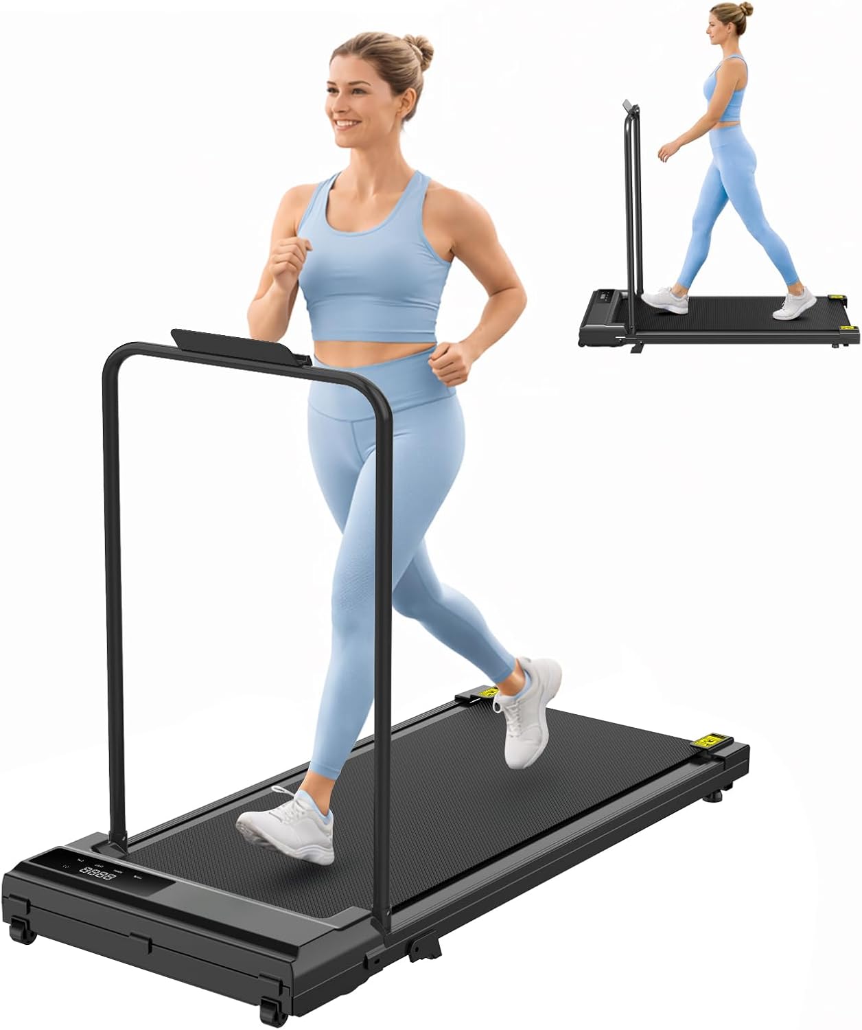 STRIDEMAX Quiet Folding Treadmill with Manual Incline, 2.5HP Under Desk Walking Pad, Basic LED Display, Shock Absorption, Space-Saving Fitness Equipment for Small Apartments - Joystride Series