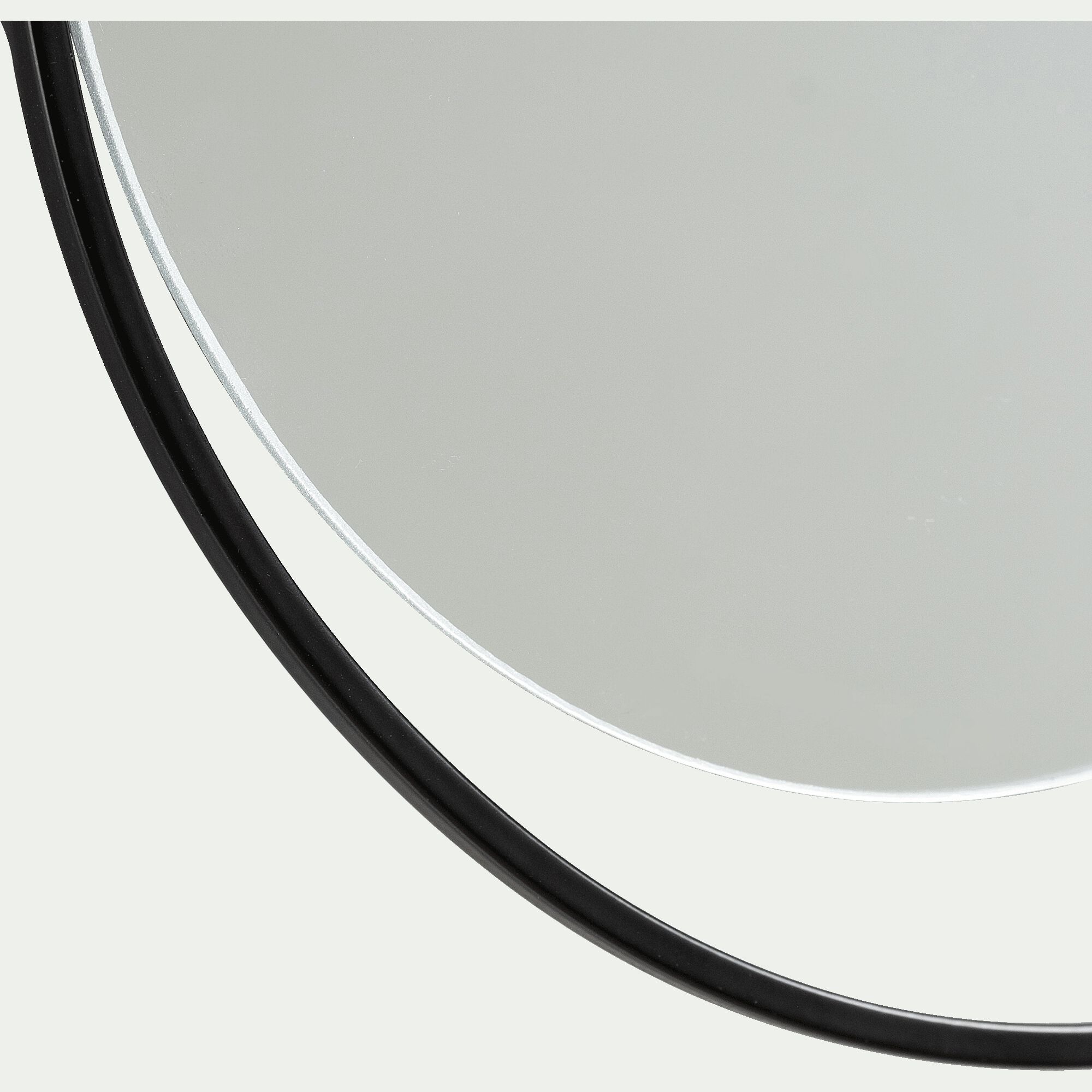 ROMY - Miroir graphique rond en métal noir D30cm