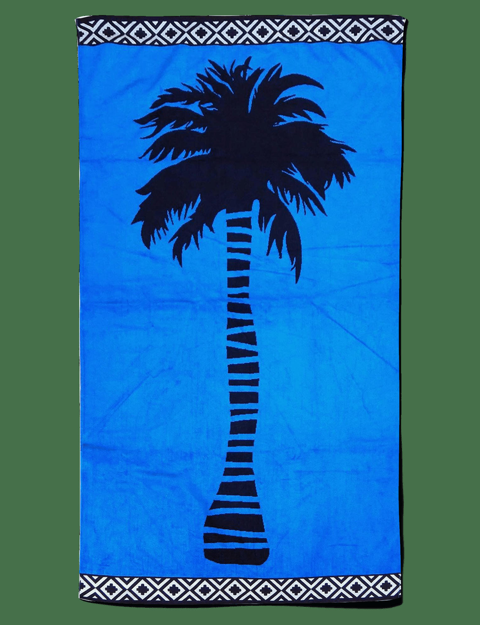 PLAGE - Serviette de plage éponge velours bleu plaza 86 x 160