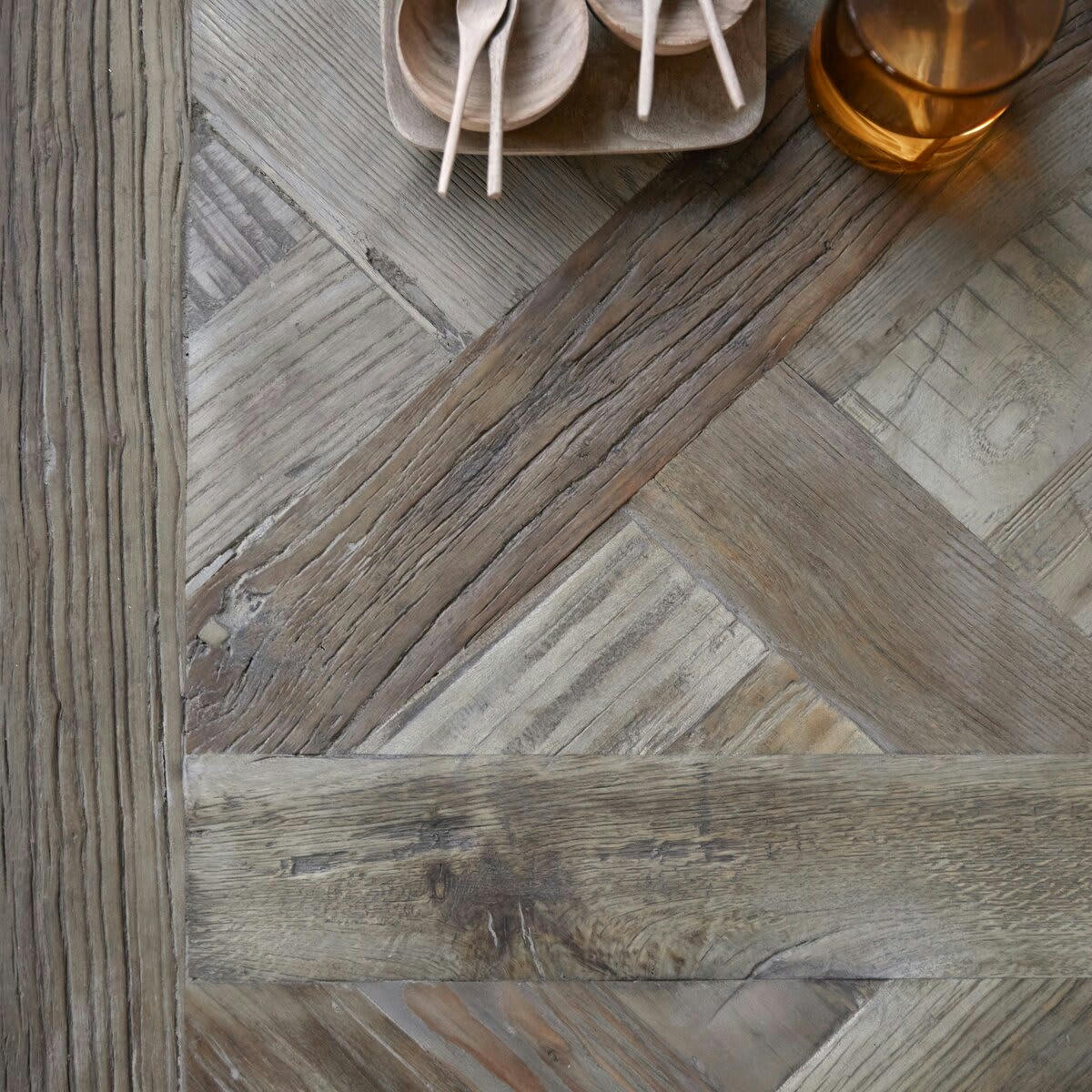 GATSBY - Table basse en orme massif et métal