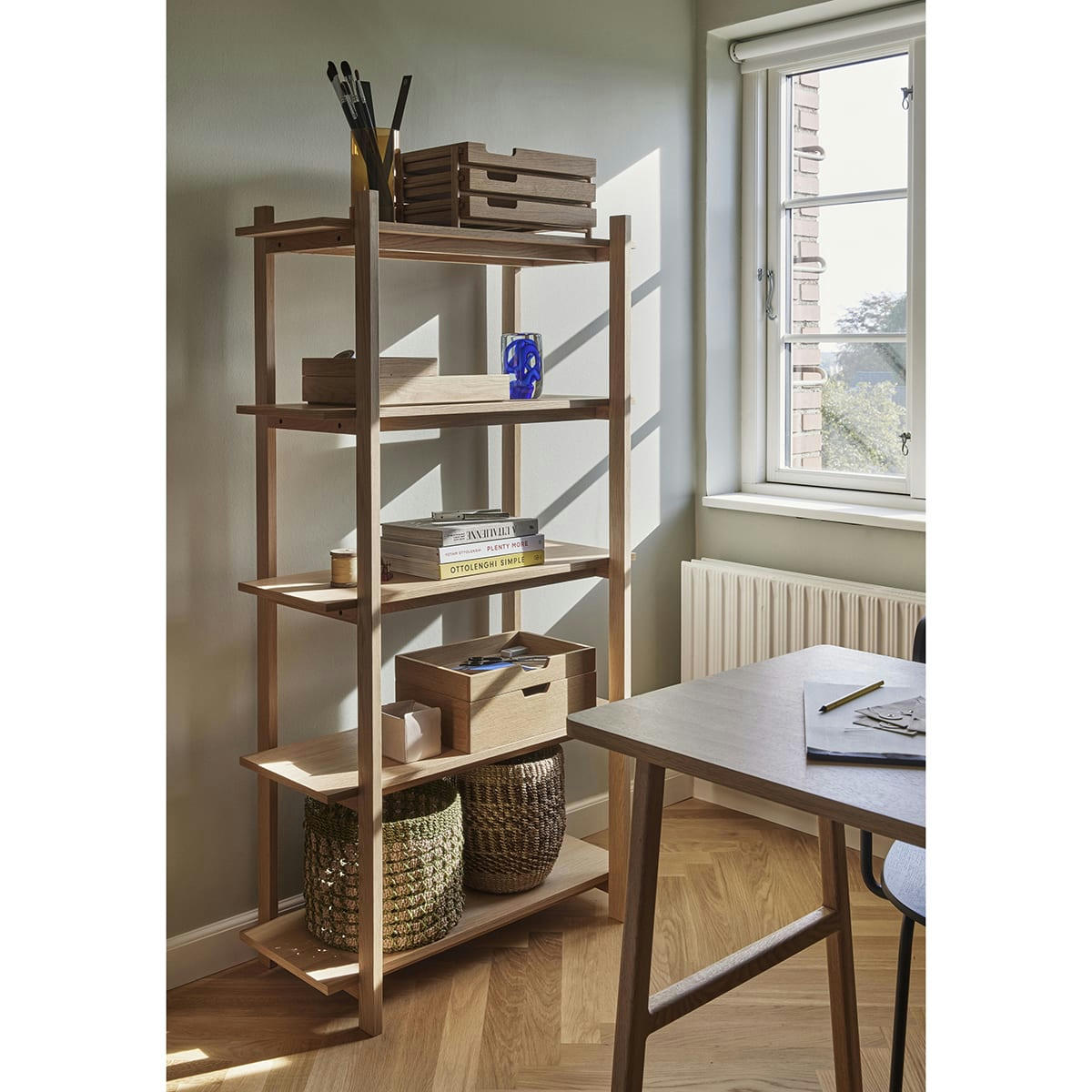 STUDIO - Pot à crayons en cuir beige