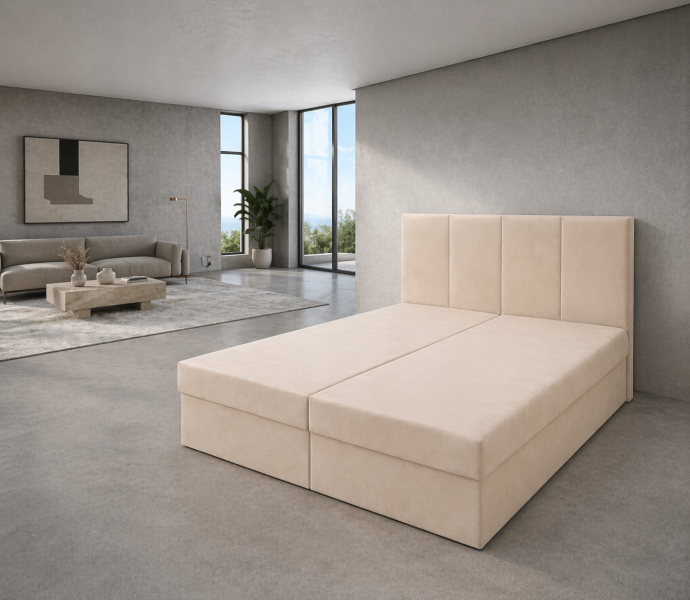 Łóżko kontynentalne DREAM1 120/200 w tkaninie Riviera 21