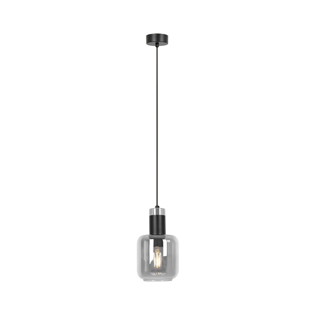 Lampa wisząca czarno-grafitowa DENIS 1xE27x40W wym: 90x13x13 cm Kaja