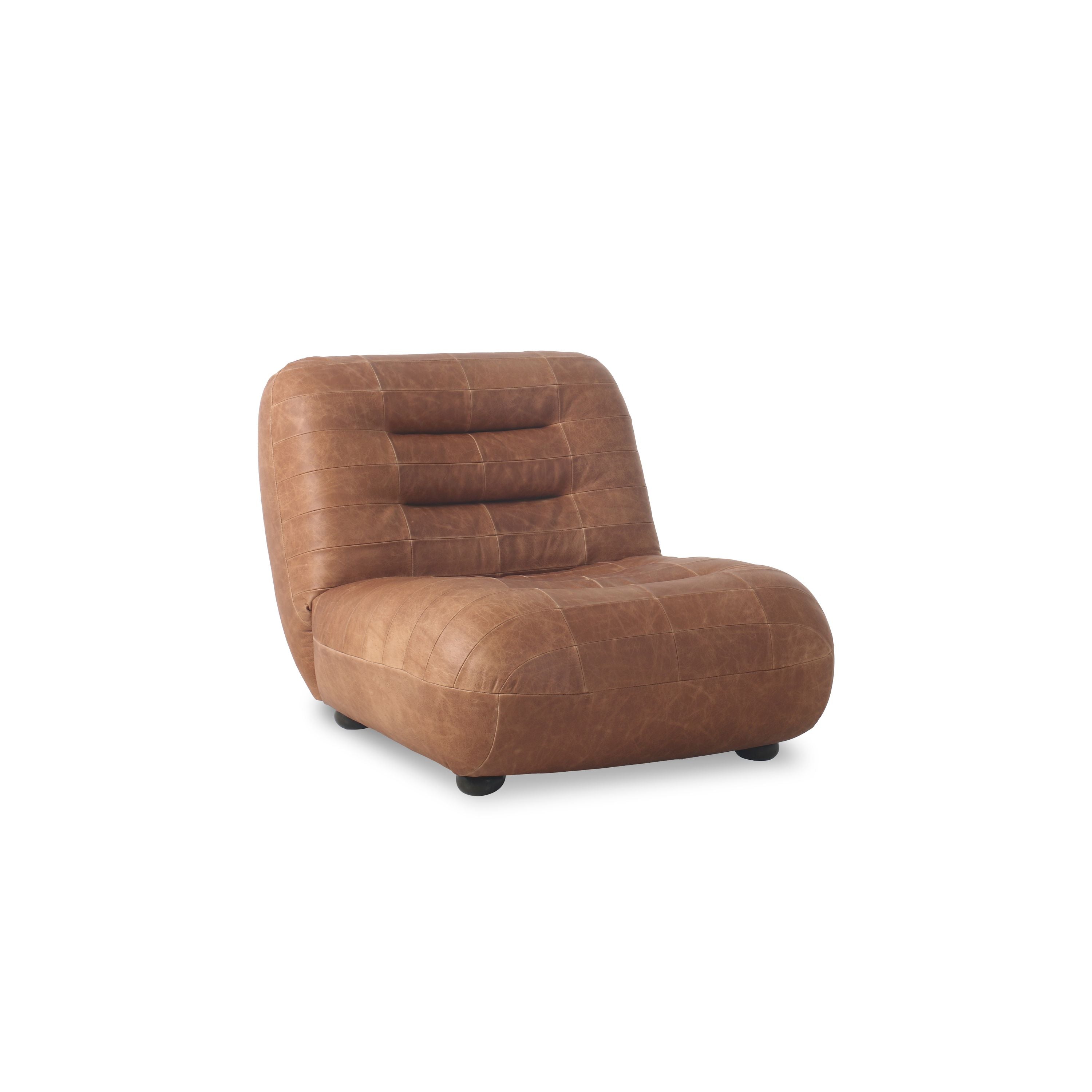 Dutchbone Wyatt Fauteuil Leer Cognac Bruin