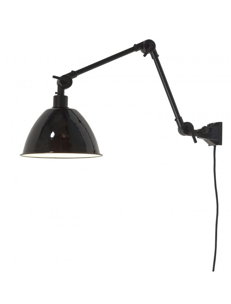 AMSTERDAM - Applique en métal noir 2 bras L75cm