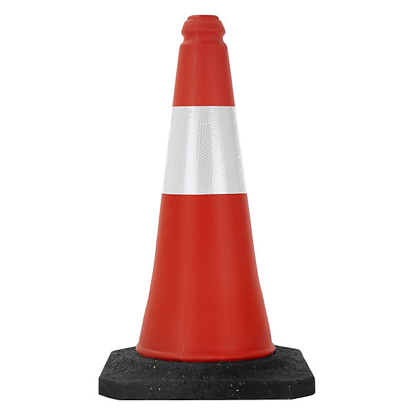 2x Cône de signalisation routière rouge/blanc en PVC 51cm bandes réfléchissantes