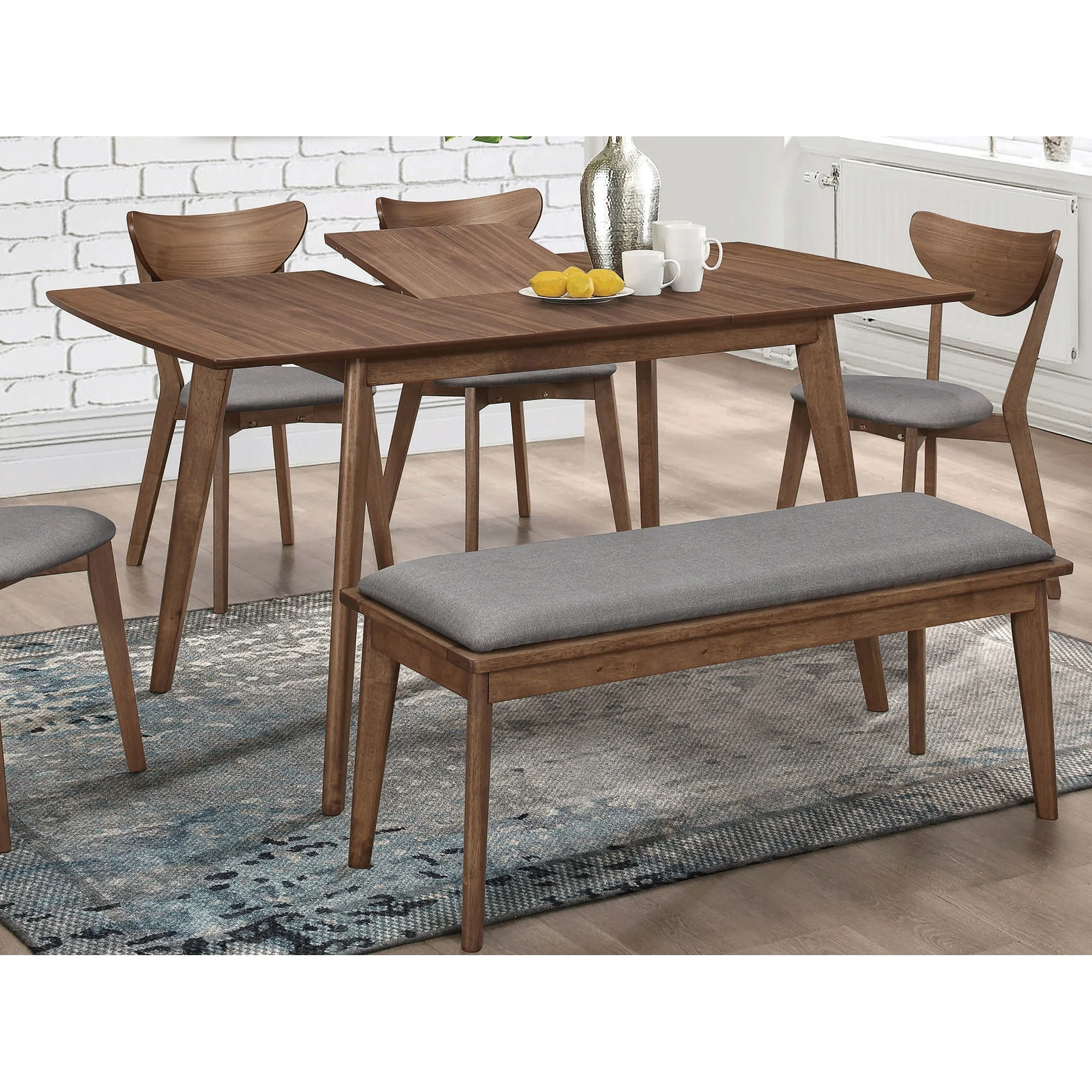 Alfredo 63-inch Extension Leaf Dining Table Natural Walnut