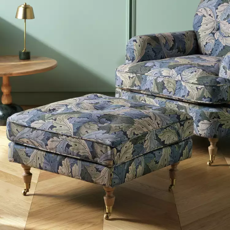 Habitat x Morris & Co. Merton Acanthus Fabric Footstool