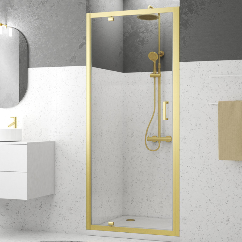 Porte de douche pivotante Factory Gold 90 x 200 cm AURLANE