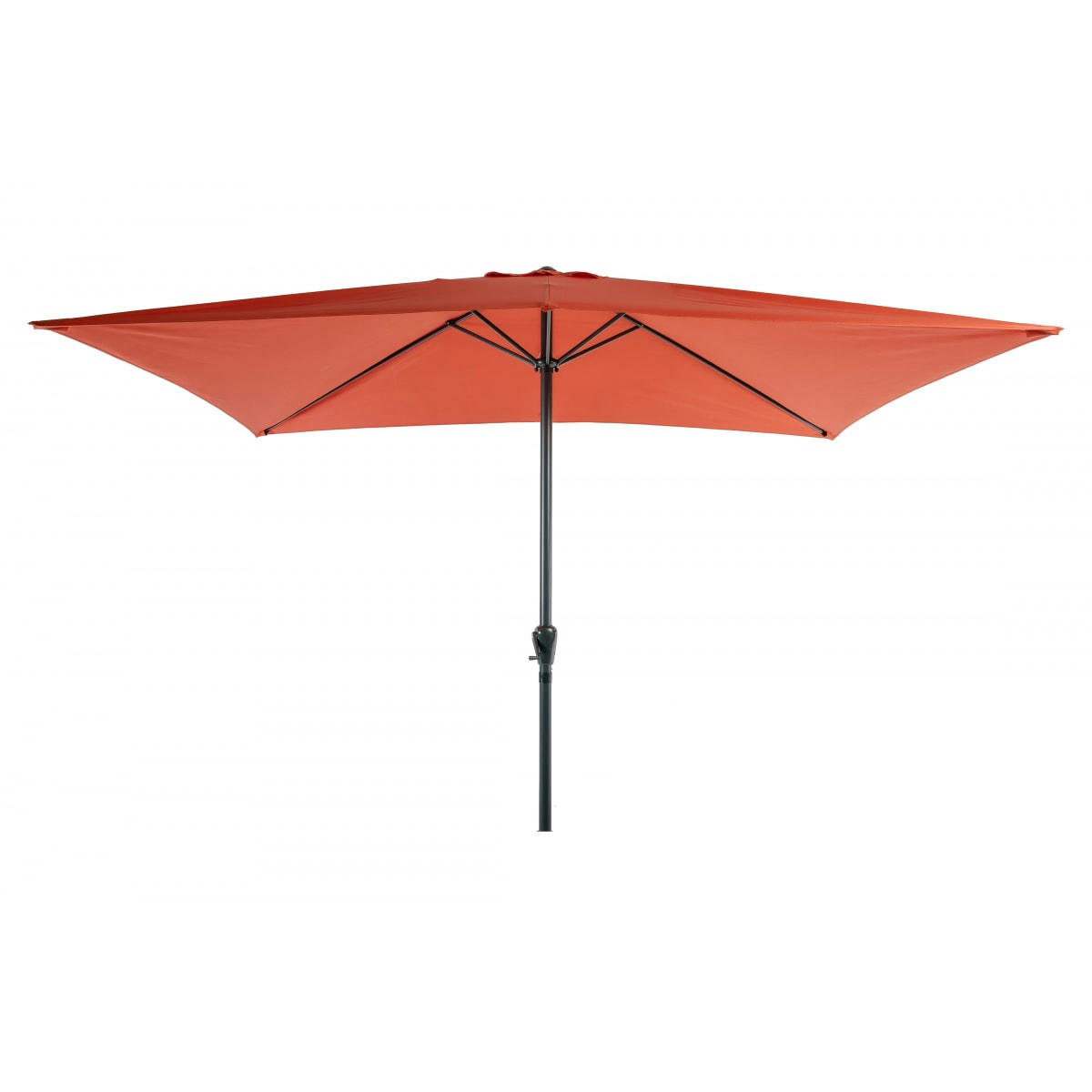 - Parasol rectangle 2x3M mat aluminium et toile  orange brûlée
