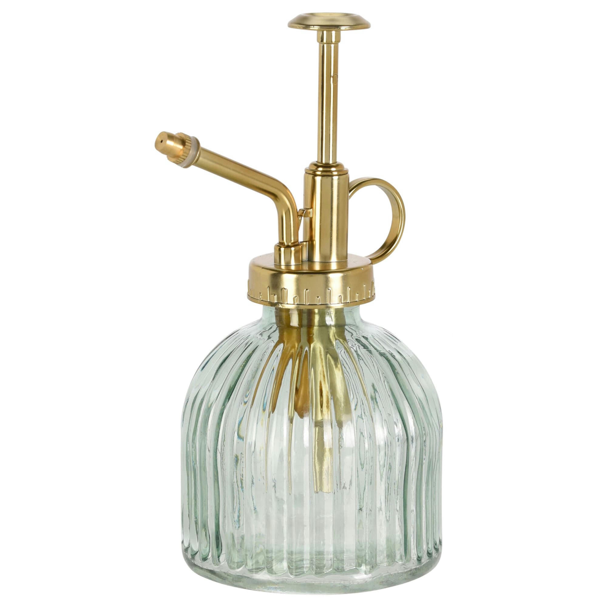 - Set de 4 vaporisateurs en verre et plastique doré