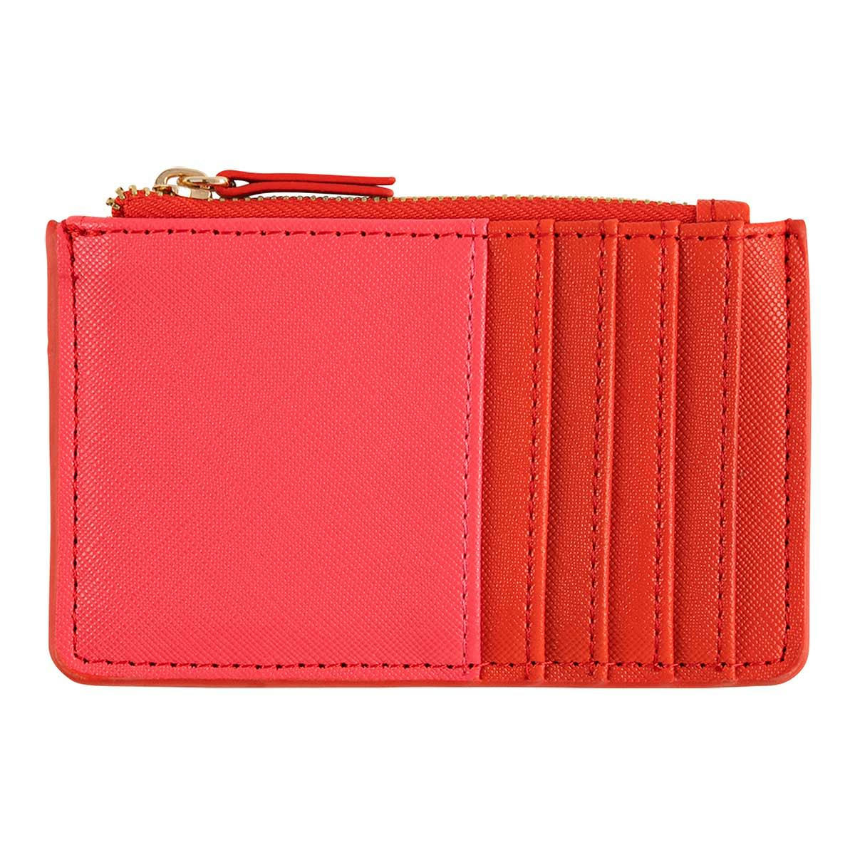 - Porte-cartes Zippé - Rouge Et Rose