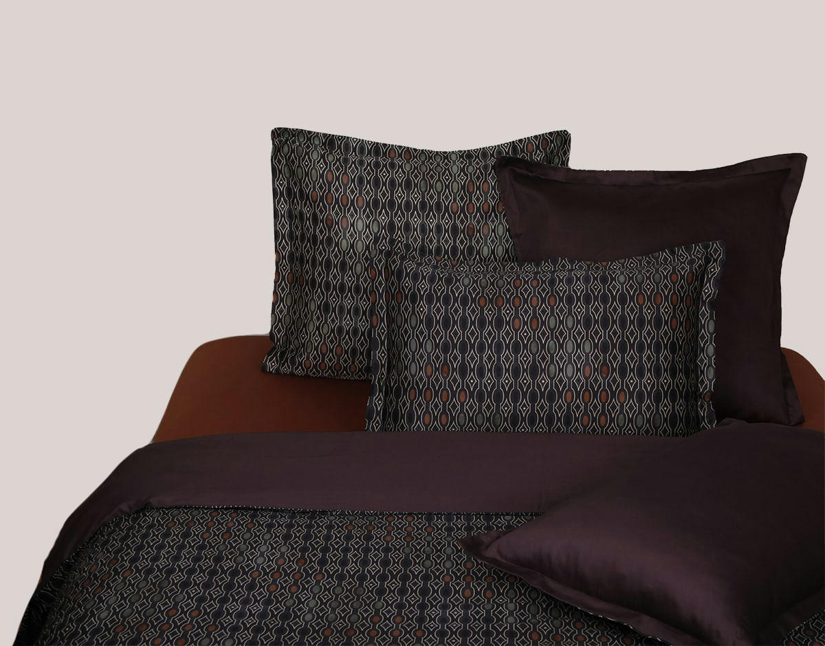 MAJEUR - Parure housse de couette 240x220 cm+2 TO 63x63 cm satin de coton