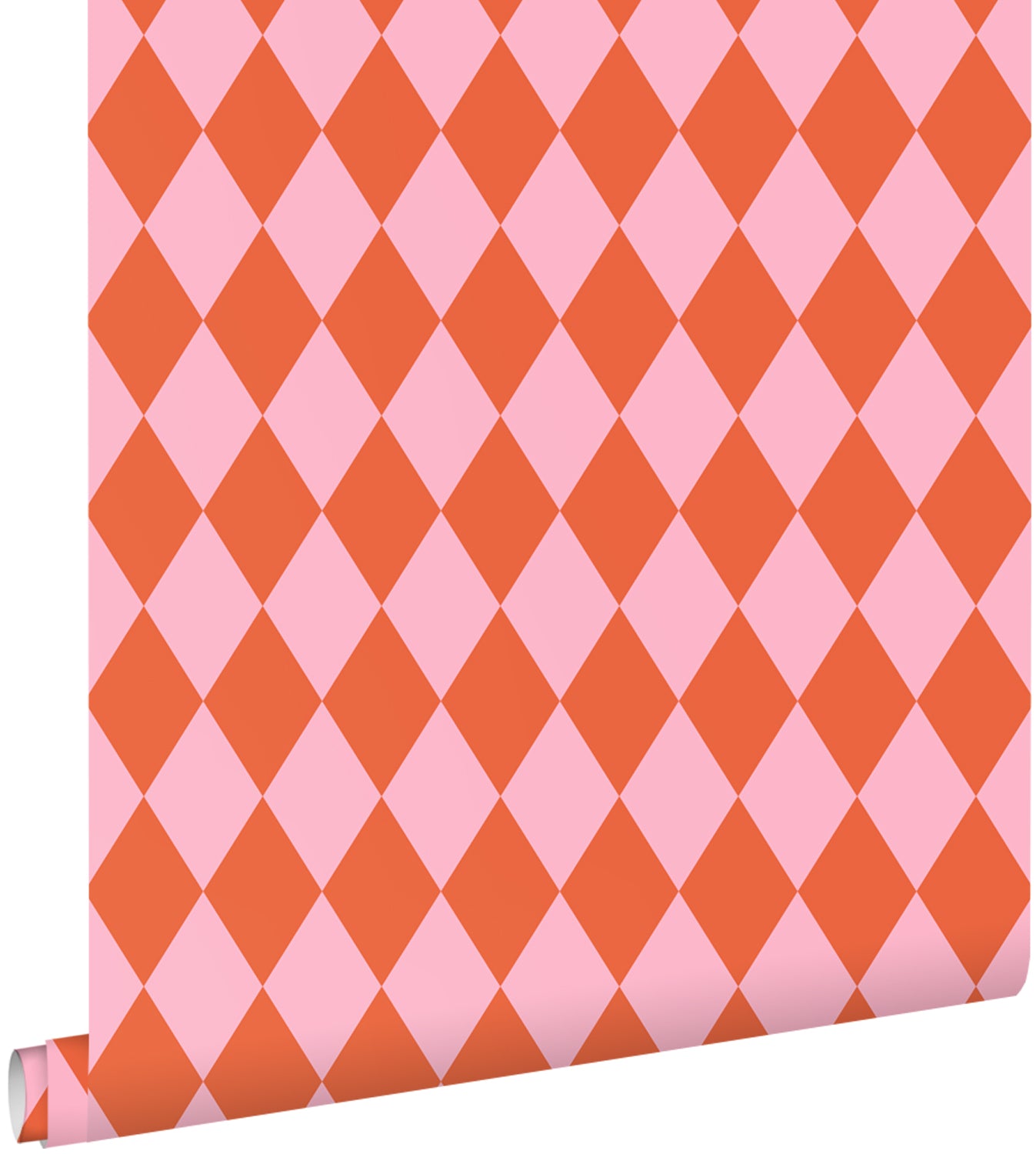 ESTAhome behang ruiten oranje en roze - 50 x 900 cm - 131602