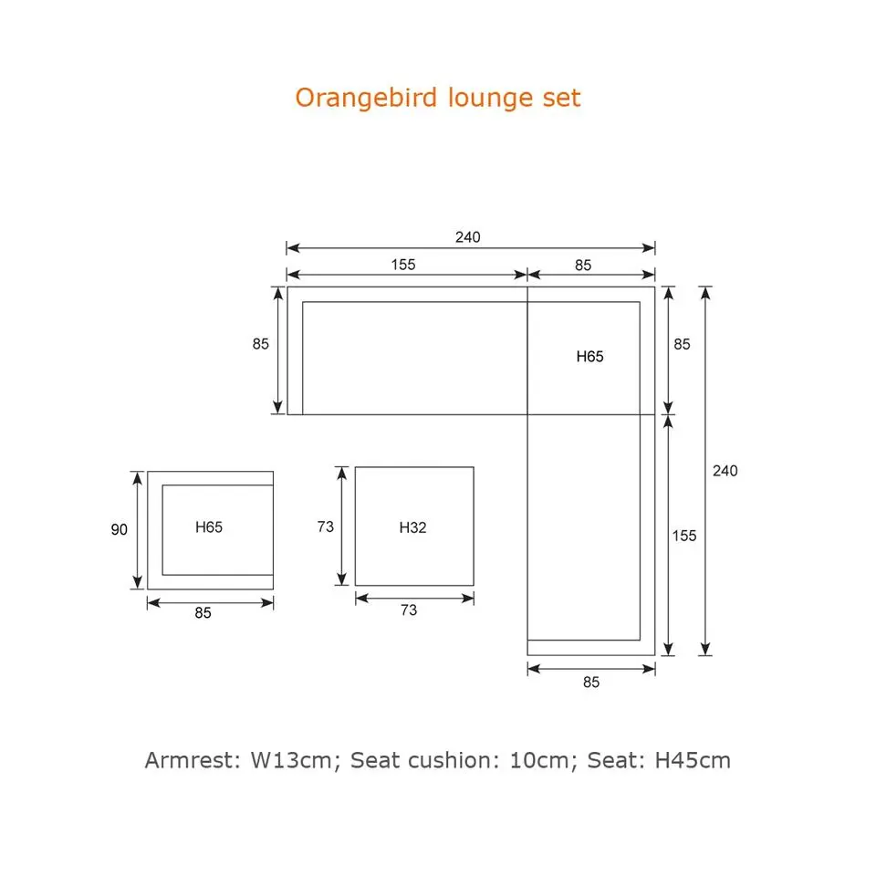 Orangebird lounge fauteuil - organic grey - reflex black
