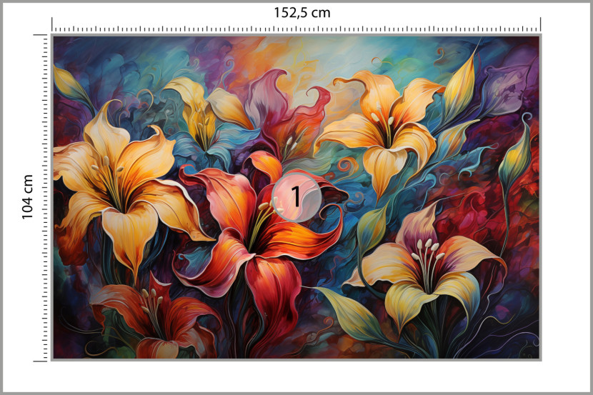 Fototapeta Abstrakcyjne Lilie Vintage 152.5x104cm