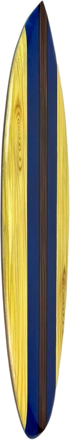 Zeckos Set of 2 Hand Carved Wooden Striped Surfboard Wall Decor Hangings - 39 Inches Long - Easy to Hang - Coastal Vibes, Bringing Beachside Serenity to Your Home