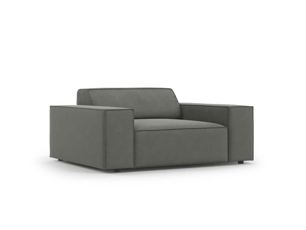 JODIE - Fauteuil en velours gris clair