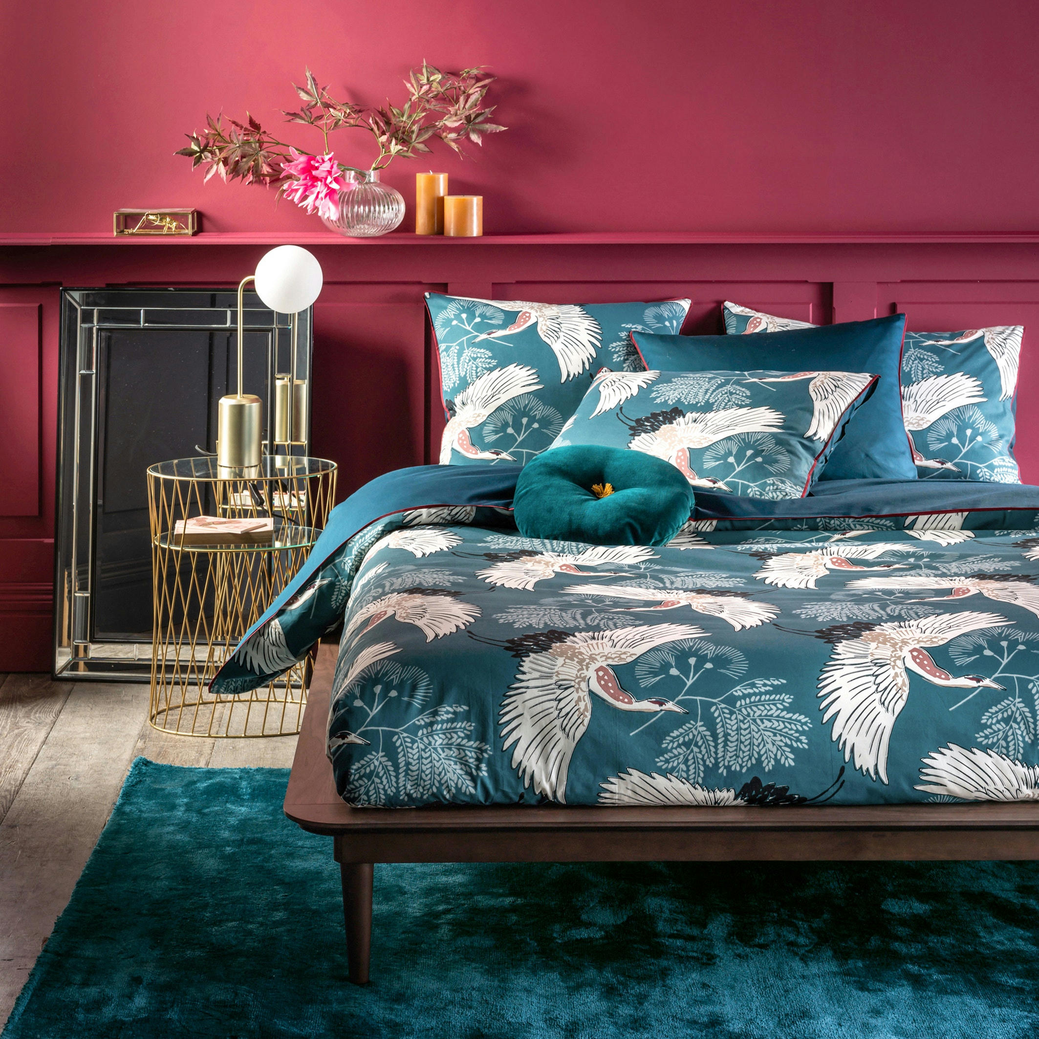 Drap housse percale Grues