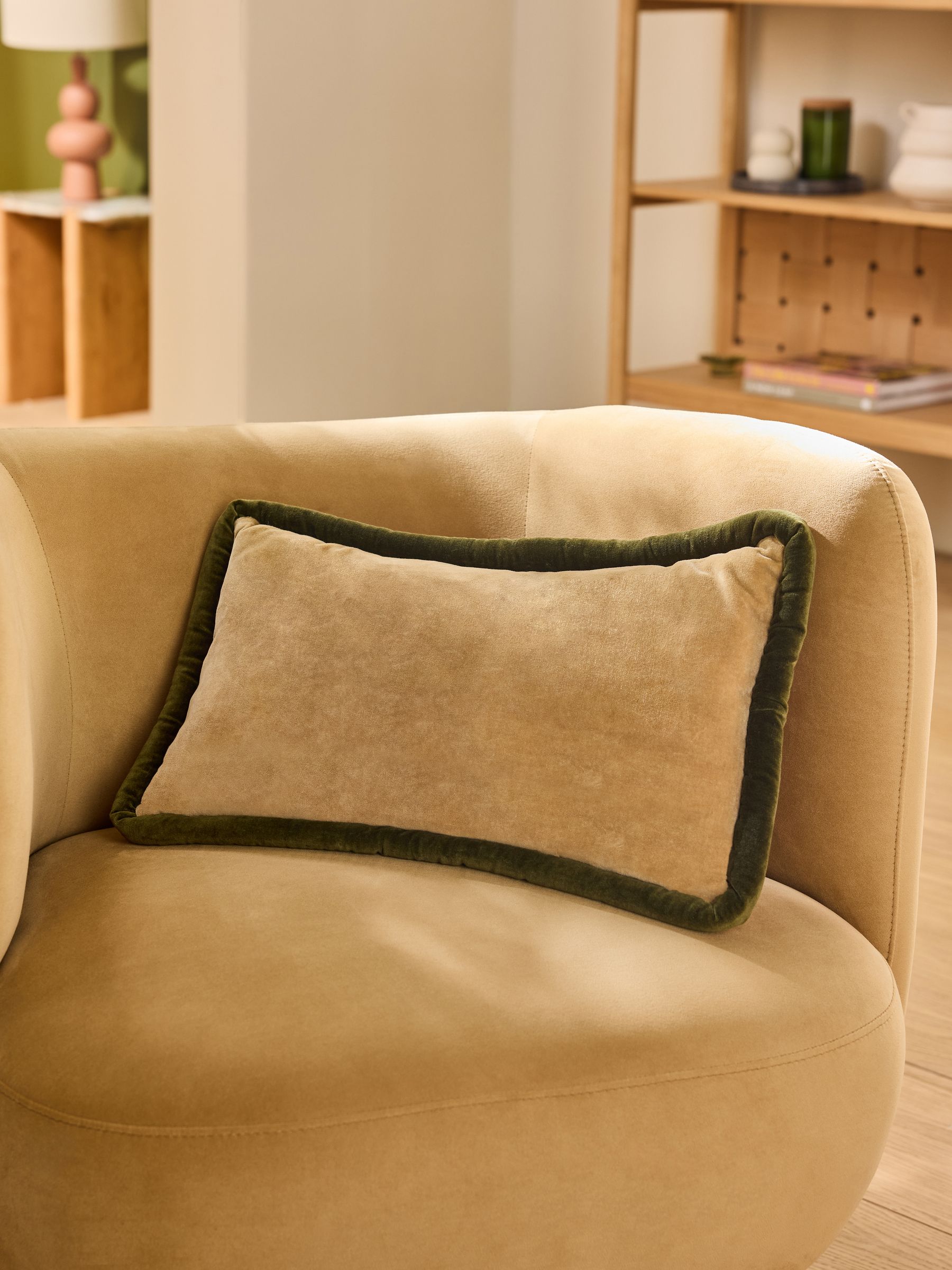 Caramel/Rust Huxley Cotton Velvet Jumbo Pipe Cushion
