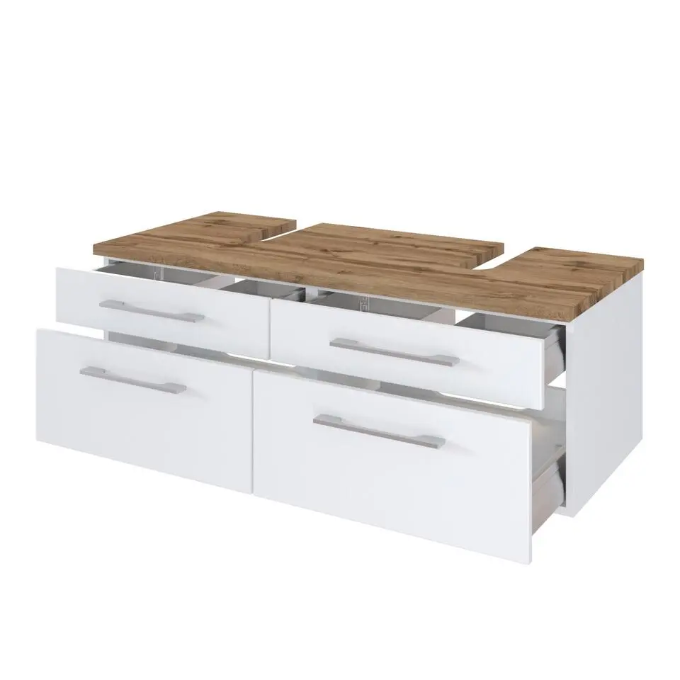 Wastafelonderkast Dasa 120cm met 4 lades - wit