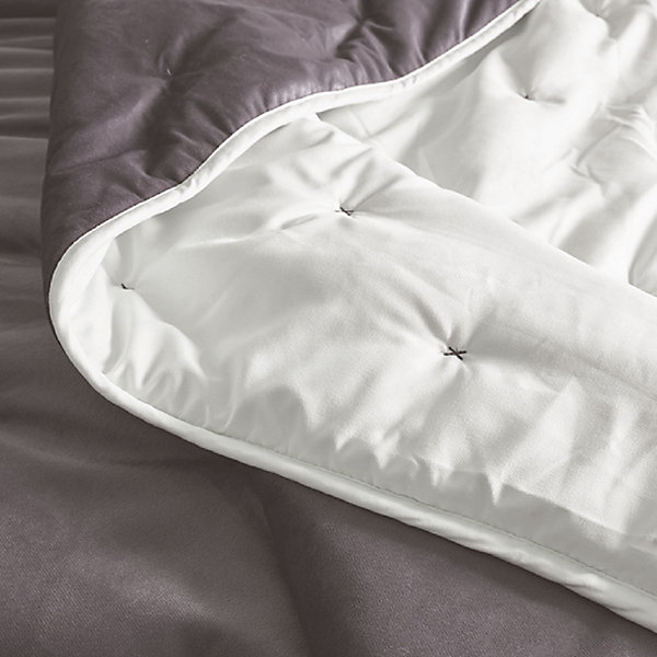 Jeté de lit réversible en velours et microfibre (150x200 cm - Argent)