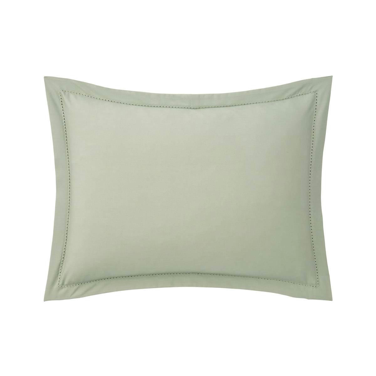 ALCOVE - Taie d'oreiller en percale de coton vert 30 x 40 cm
