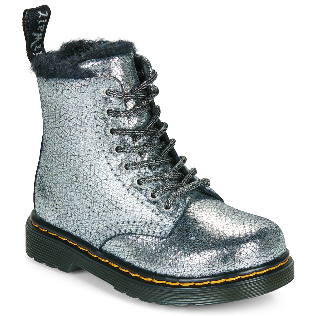 Dr. Martens - Serena T Silver Distressed Foil - Silver