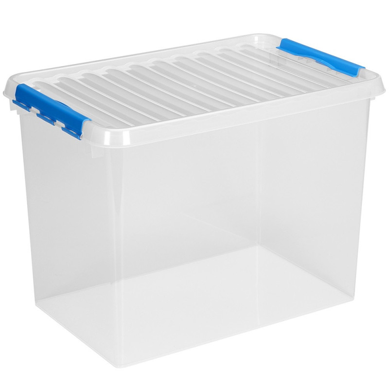Box de rangement Q-line transparent et bleu 72 L SUNWARE