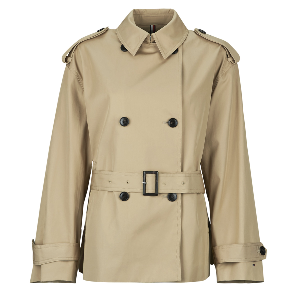 Tommy Hilfiger - COTTON SHORT TRENCH - Beige