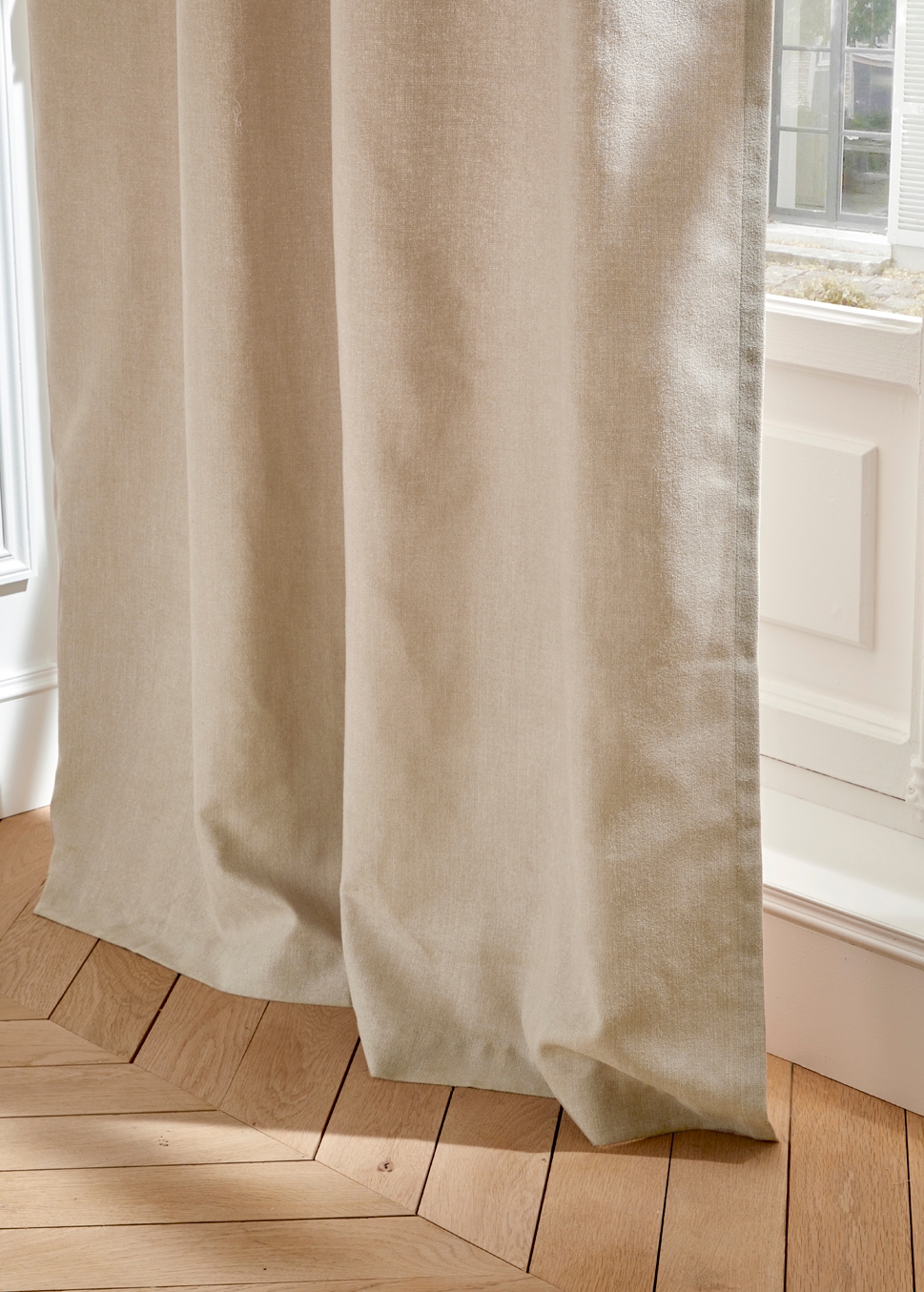 RIDEAU UNI AVEC EFFET GRATTÉ LIN